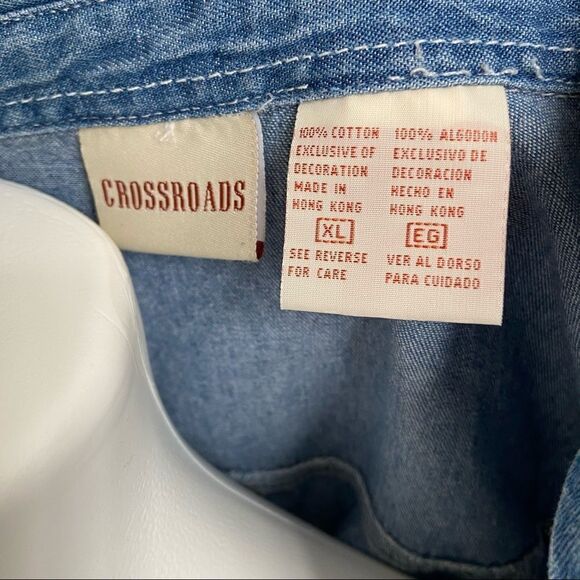 Crossroads 90s Embroidered Denim Jacket - Picture 10 of 11